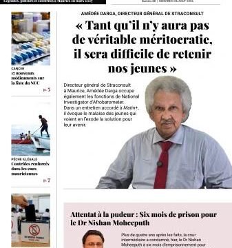 Front page of Matin Plus edition dated 26 August 2026