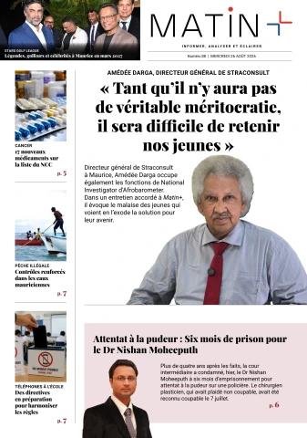 Front page of Matin Plus edition dated 26 August 2026